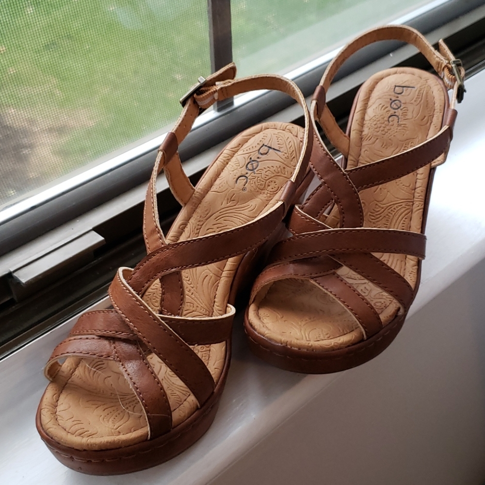 Cute brown wedge heels